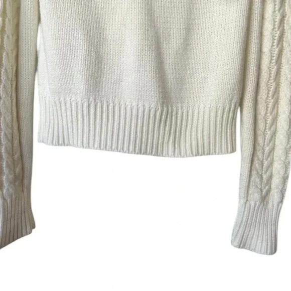 vintage ivory cardigan, off white fisherman sweater with Wooden buttons - Picture 8 of 8